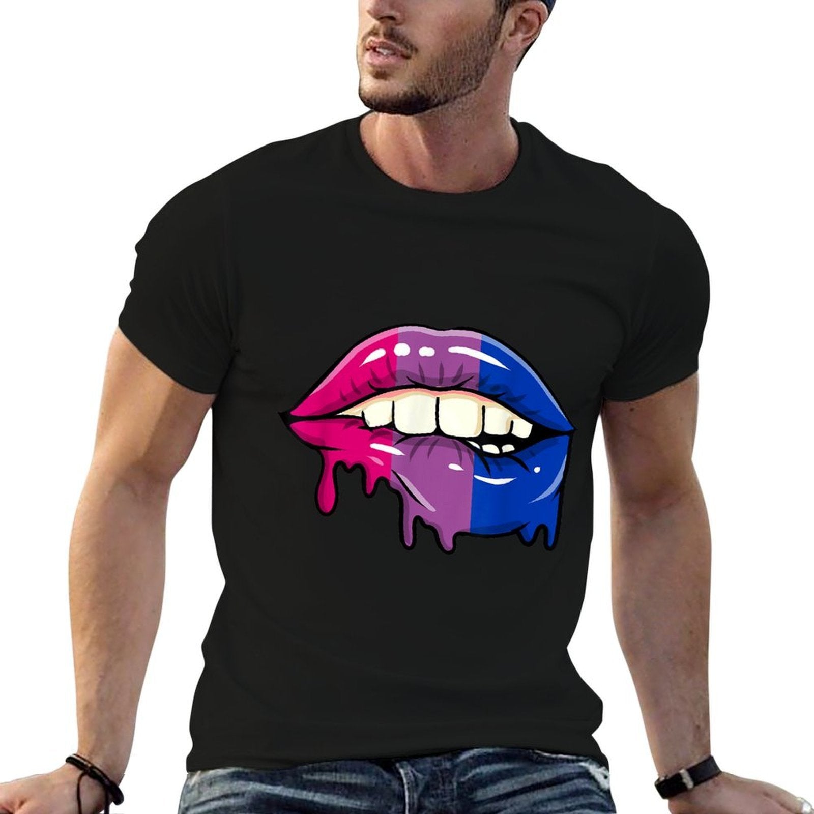 Dripping Bisexual Lips Bi Pride  Affordable Price T-Shirt