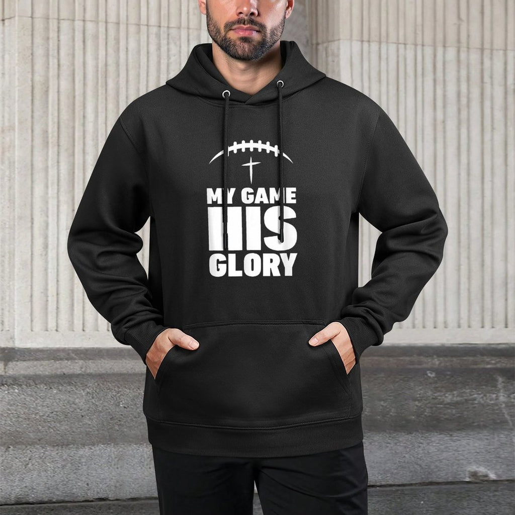 My Game His Glory Football Christian Jesus Winner Men Colorfast Hoodie