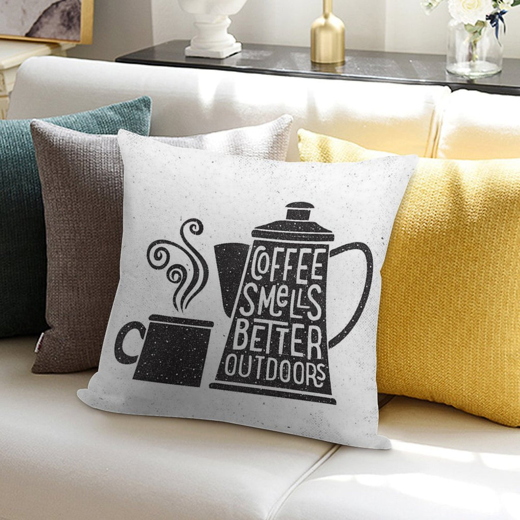 Coffee Smells Better Soft Decorative Cover Throw Pillow