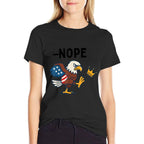 Nope, No Kings In America USA Bald Eagle 4th Of July Resist  Wrinkle-resistant T-Shirt