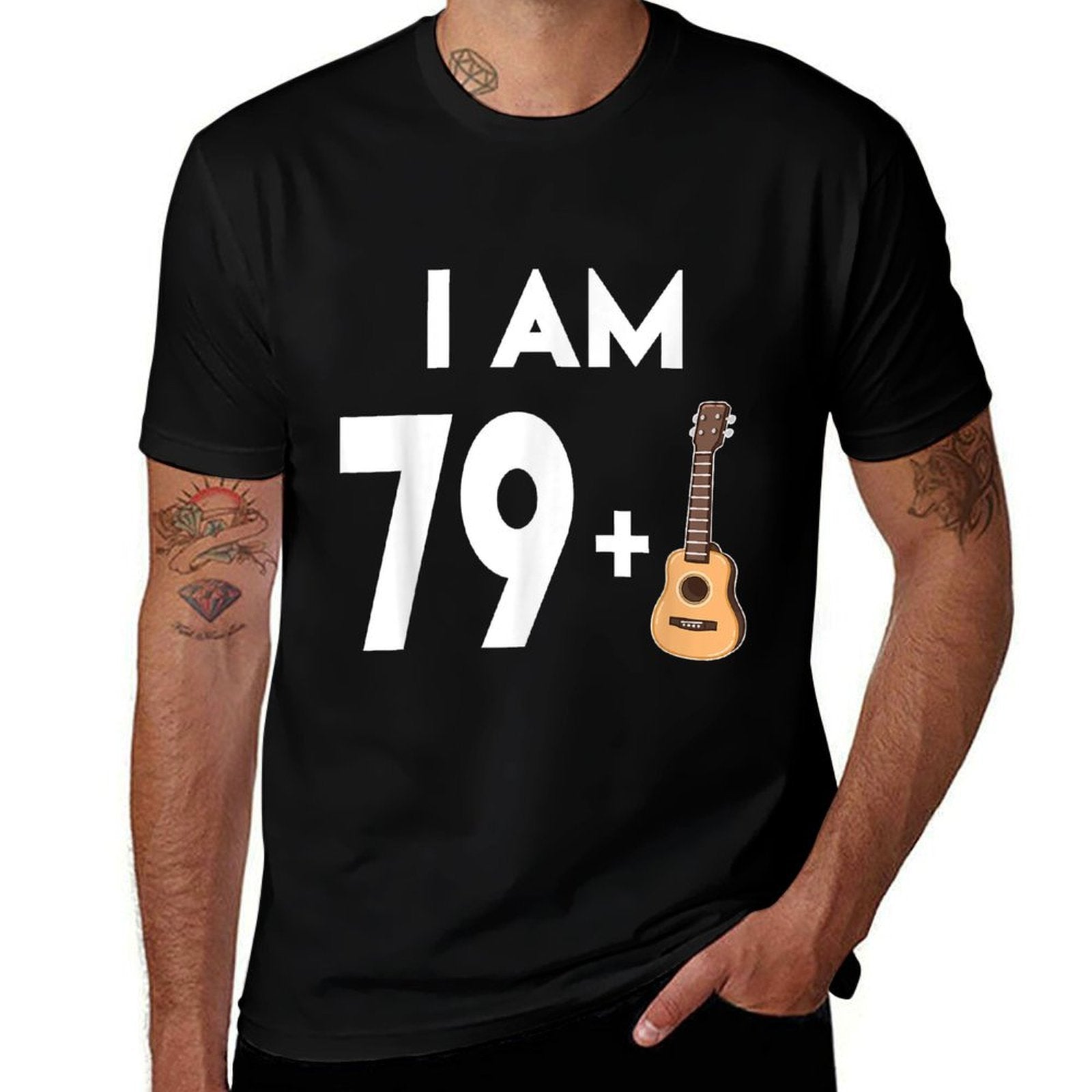 80 Years Old Guitar Player Gift 80th Birthday  Eco-friendly Material T-Shirt