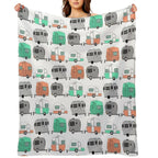Vintage Caravan Pattern Velvety-soft Throw Blanket
