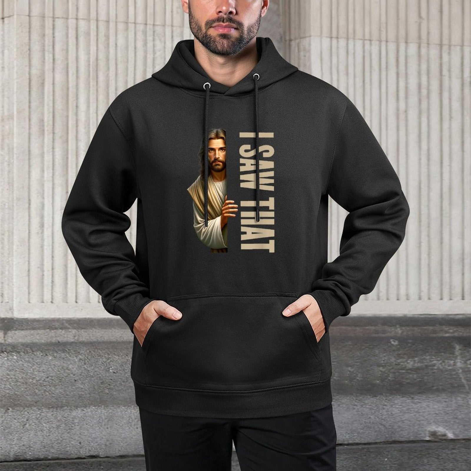 Utopia Sport Humor Shop Jesus I Saw That Funny Shape Retention Hoodie