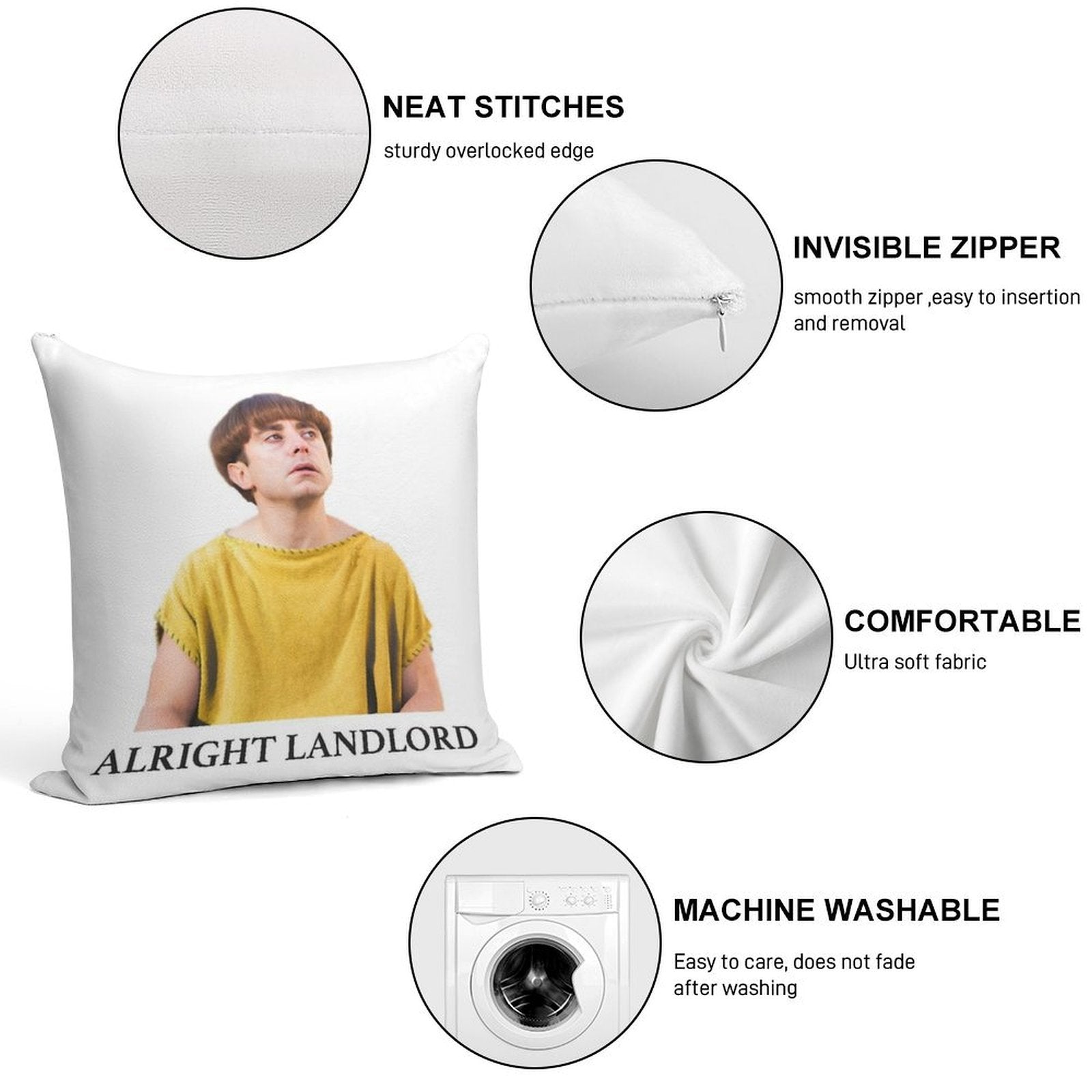 Plebs Grumio - Alright Landlord Quote (Plain Background) Soft Ultra-Soft Texture Throw Pillow