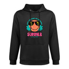 Groovy Happy Face Summer Vibes Got My Mind On Summer Teacher Adjustable Hood Hoodie