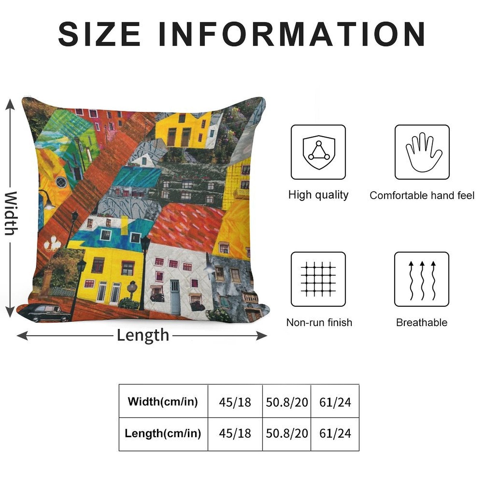 Reykjavik Rooftops Soft Reinforced Edging Throw Pillow