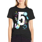 Science STEM 5 Year Old 5th Birthday Party Boys Girls  Odor-resistant T-Shirt