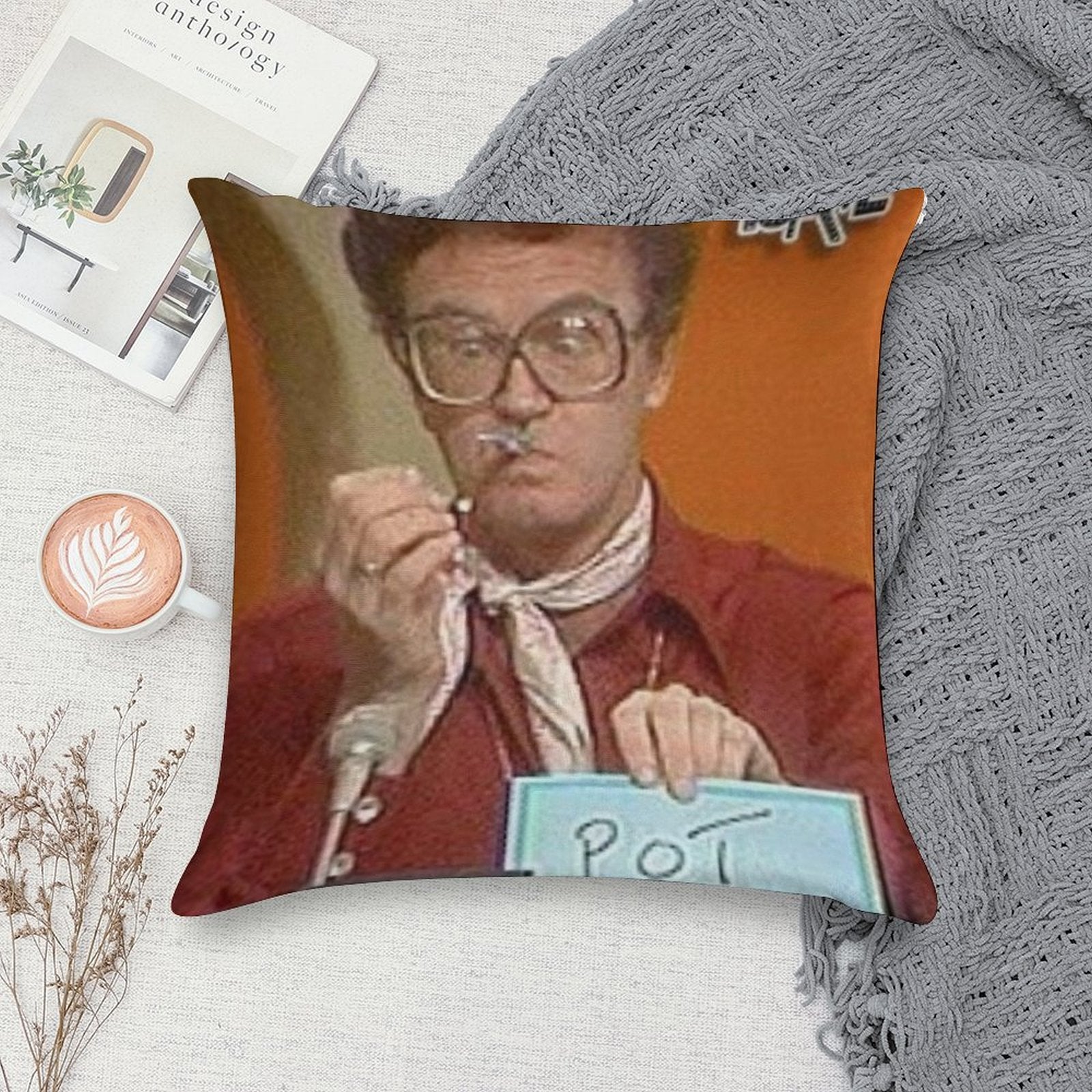 Charles Nelson Reilly Pot Soft Luxury Feel Throw Pillow