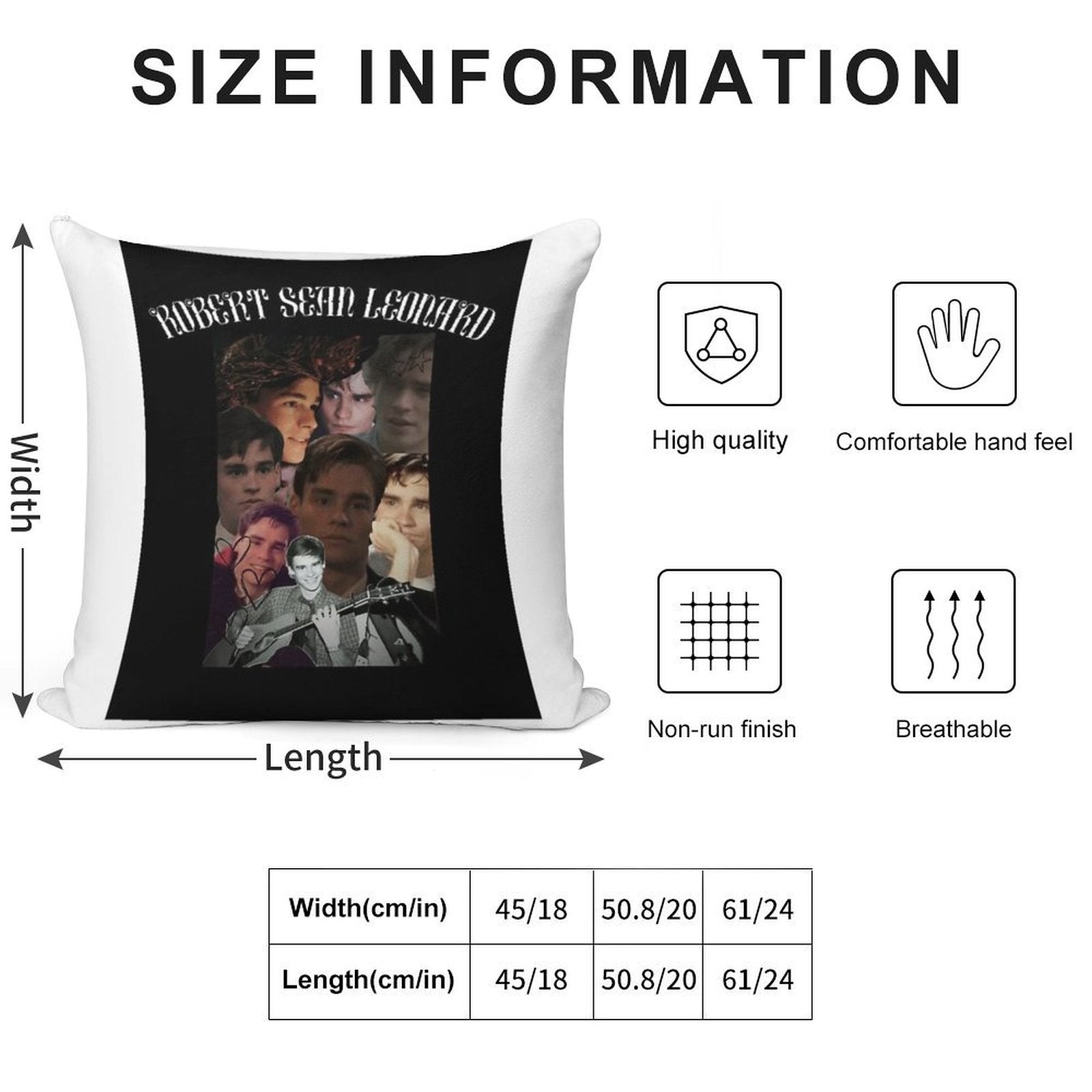 Robert Sean Leonard Fan Soft Reinforced Edging Throw Pillow