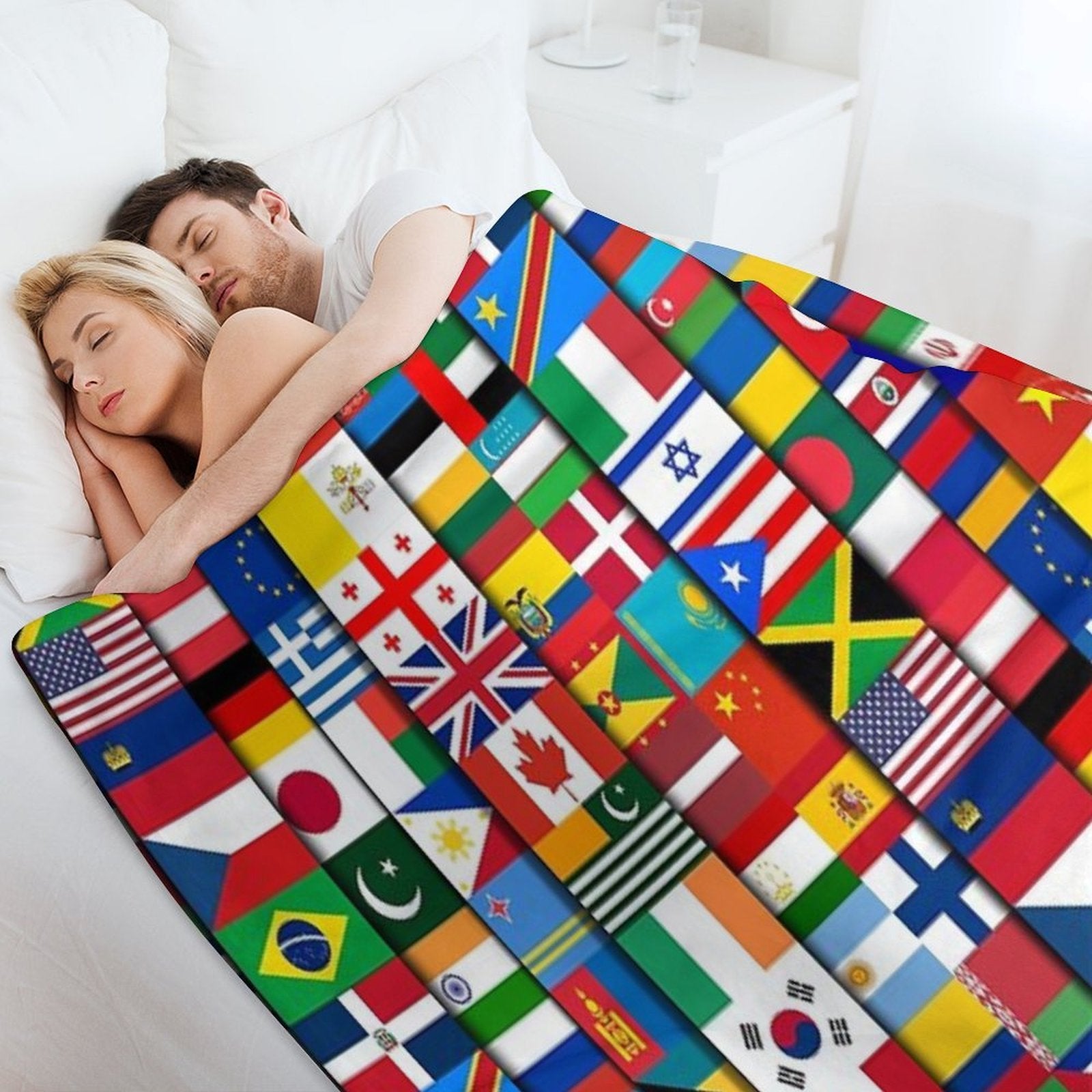 60 Flags of The Countries of The World, International Gift Travel-friendly Throw Blanket