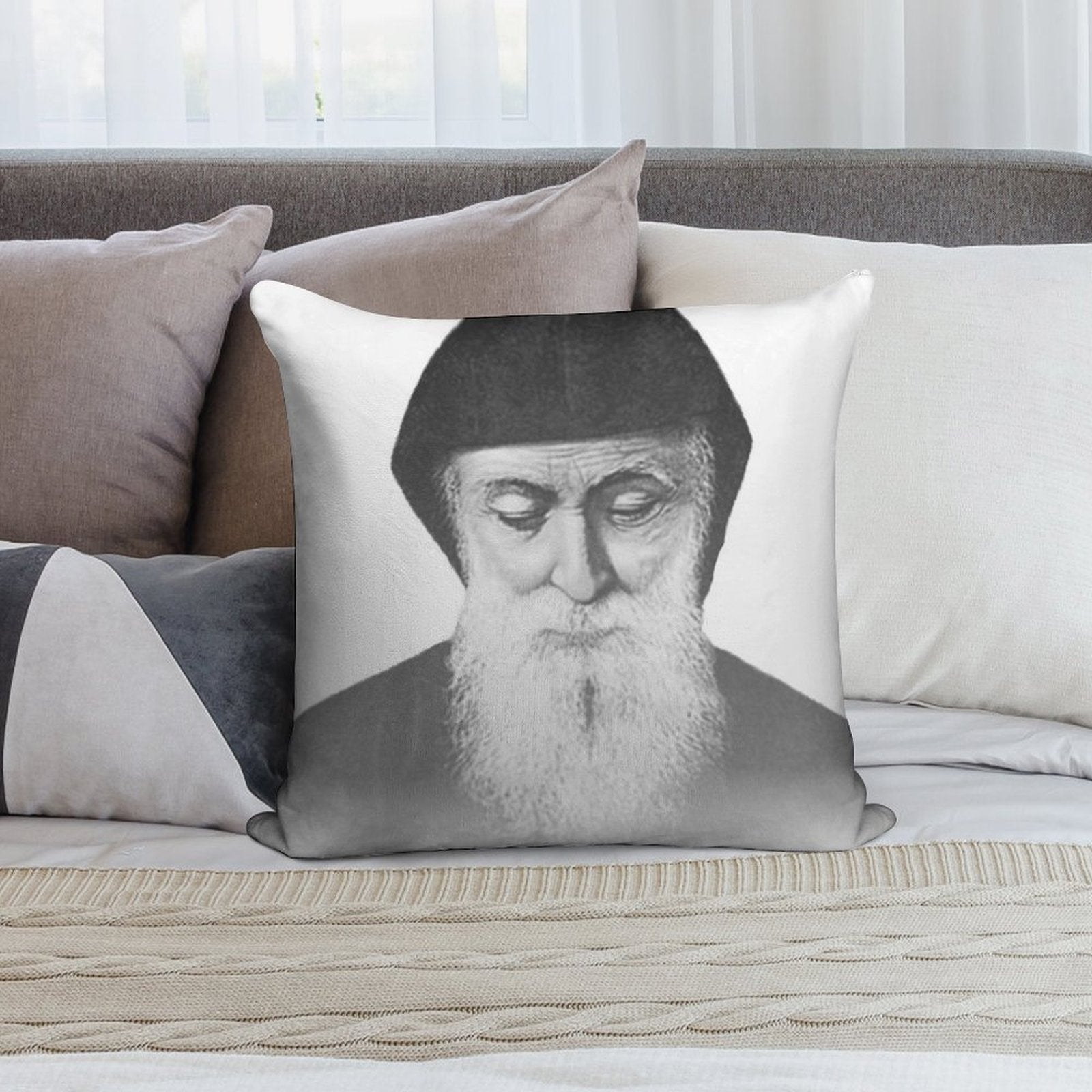 Saint Charbel Soft High-Density Material Throw Pillow