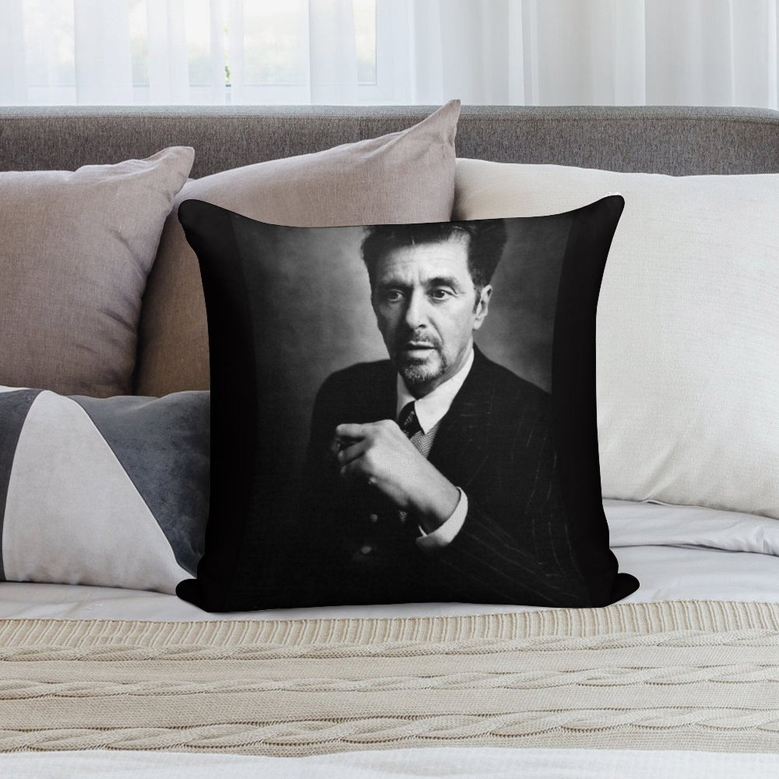 Al Pacino Art Soft Reinforced Edging Throw Pillow