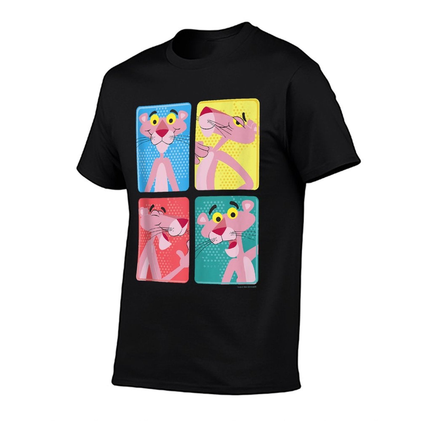 Pink Panther Colorful Portrait Pose Panels  Rolled Sleeves T-Shirt