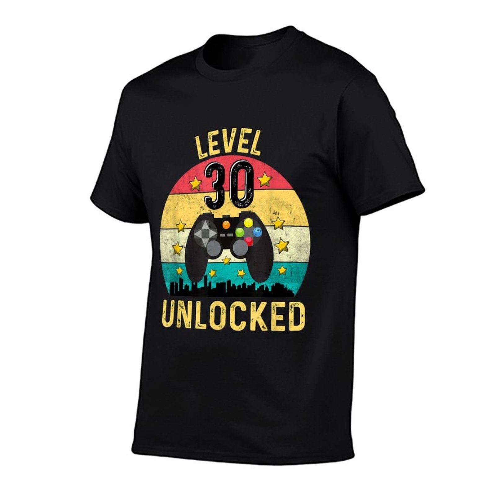 Level 30 Unlocked Video Gamer 30th Birthday  Rolled Sleeves T-Shirt