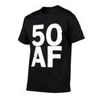 50 AF - 50th Birthday Men Women Fifty Gift  Heathered Texture T-Shirt