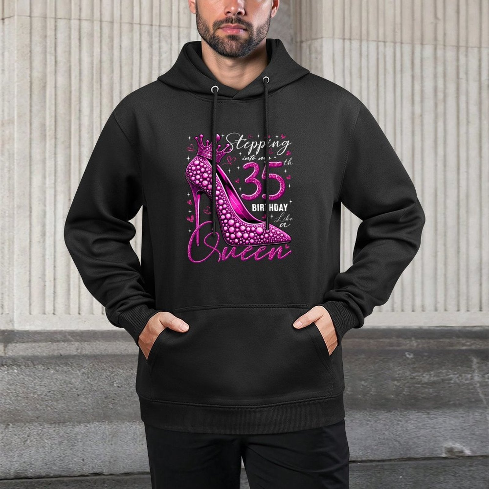 35 Year Old Gifts High Heels Stepping Into My 35th Birthday Cotton-Polyester Blend Hoodie