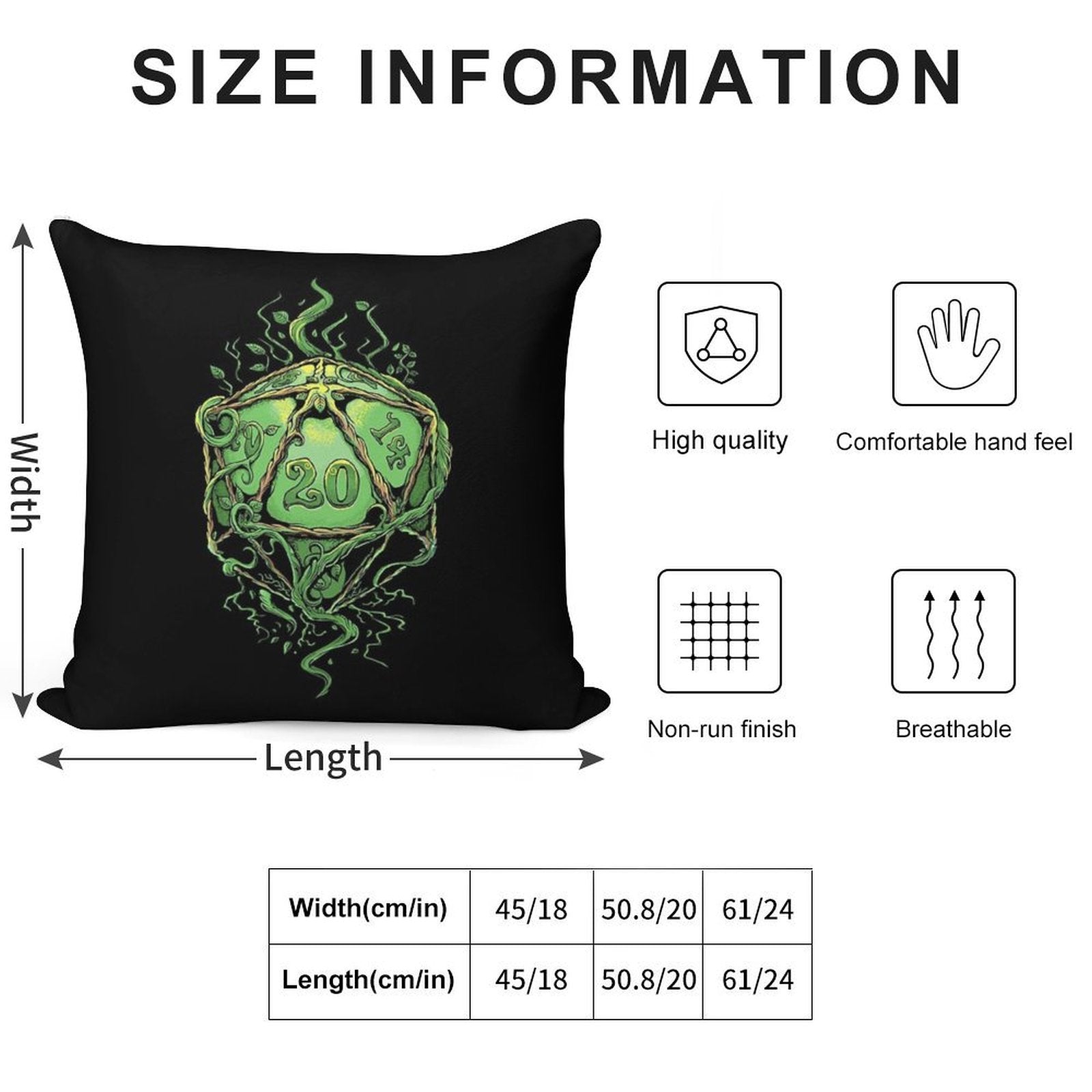 D20 of Growth Soft Fade-Resistant Throw Pillow