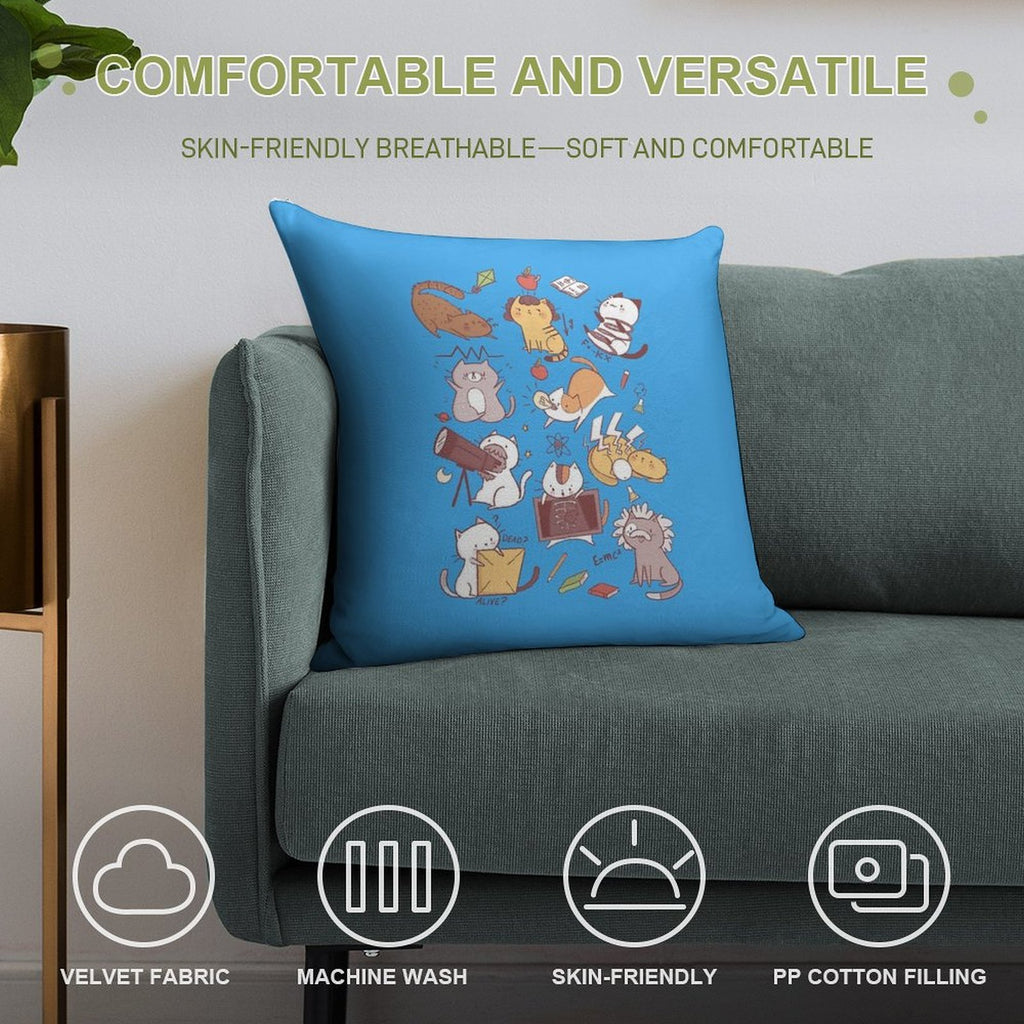 Science Kittens Soft Durable Construction Throw Pillow