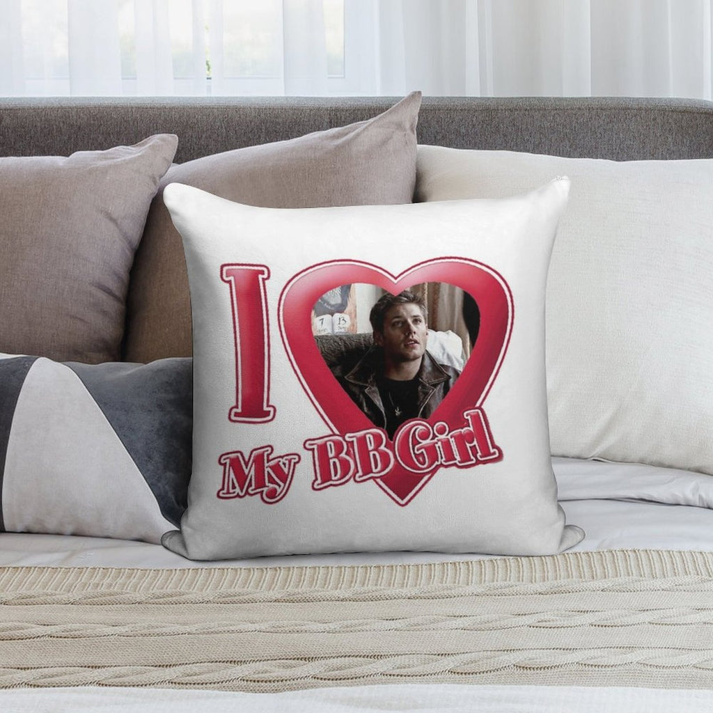I Love My Babygirl Dean Winchester Soft Shrink-Resistant Throw Pillow