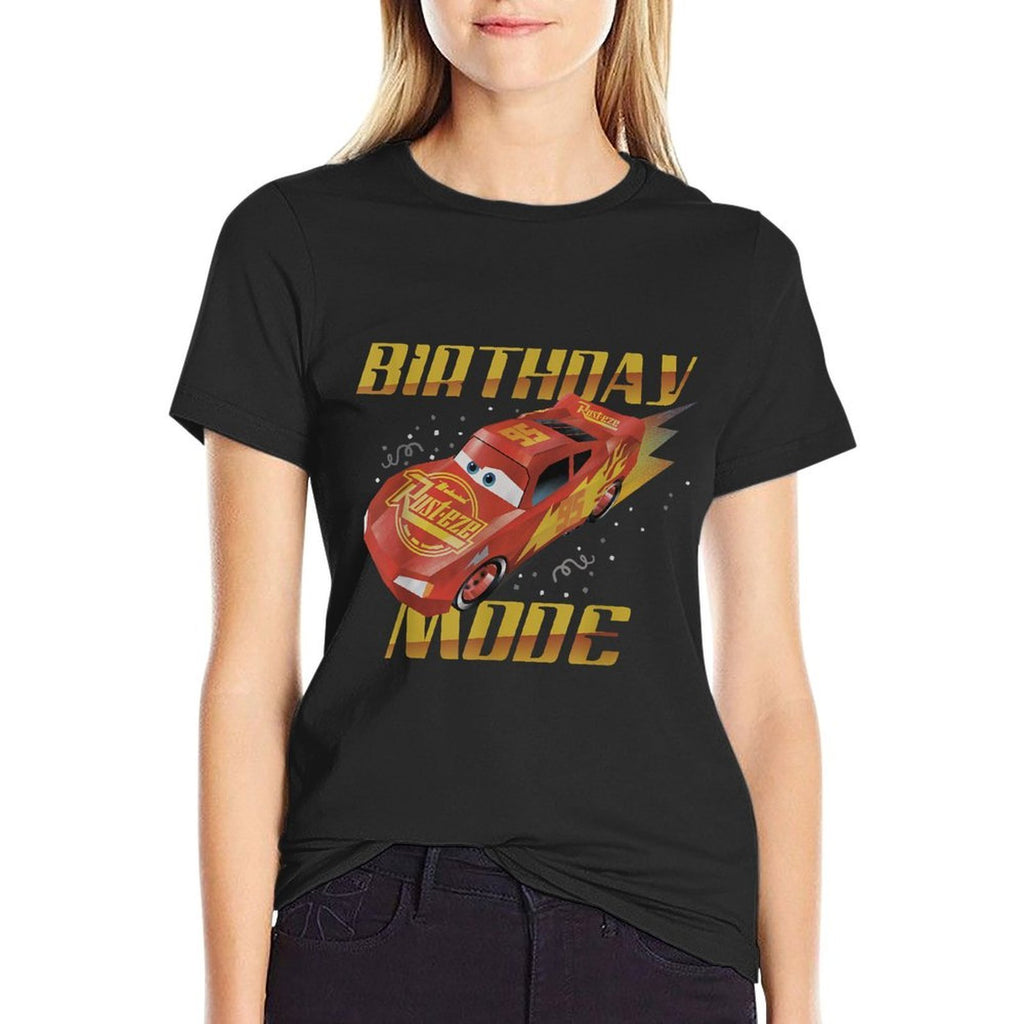 Disney Pixar Cars Lightning McQueen Birthday Fashion  Soft T-Shirt