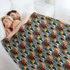 Textile Collage of Wild Prints Durable Throw Blanket