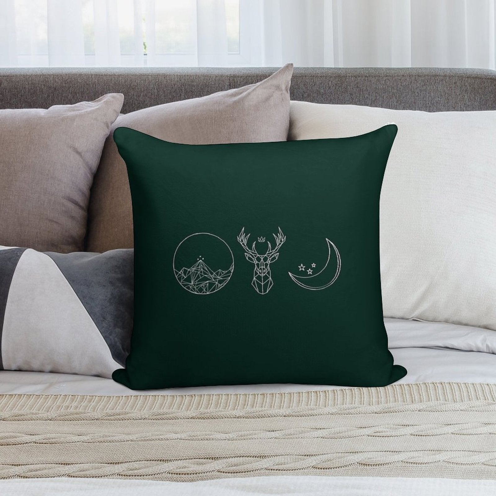 ACOTAR, Throne of Glass, Sarah J Maas Logos Soft Shrink-Resistant Throw Pillow