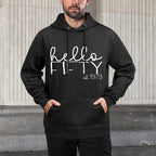 Hello Fifty Est. 1973, 50 Year Old Women 50th Birthday Machine Washable Hoodie