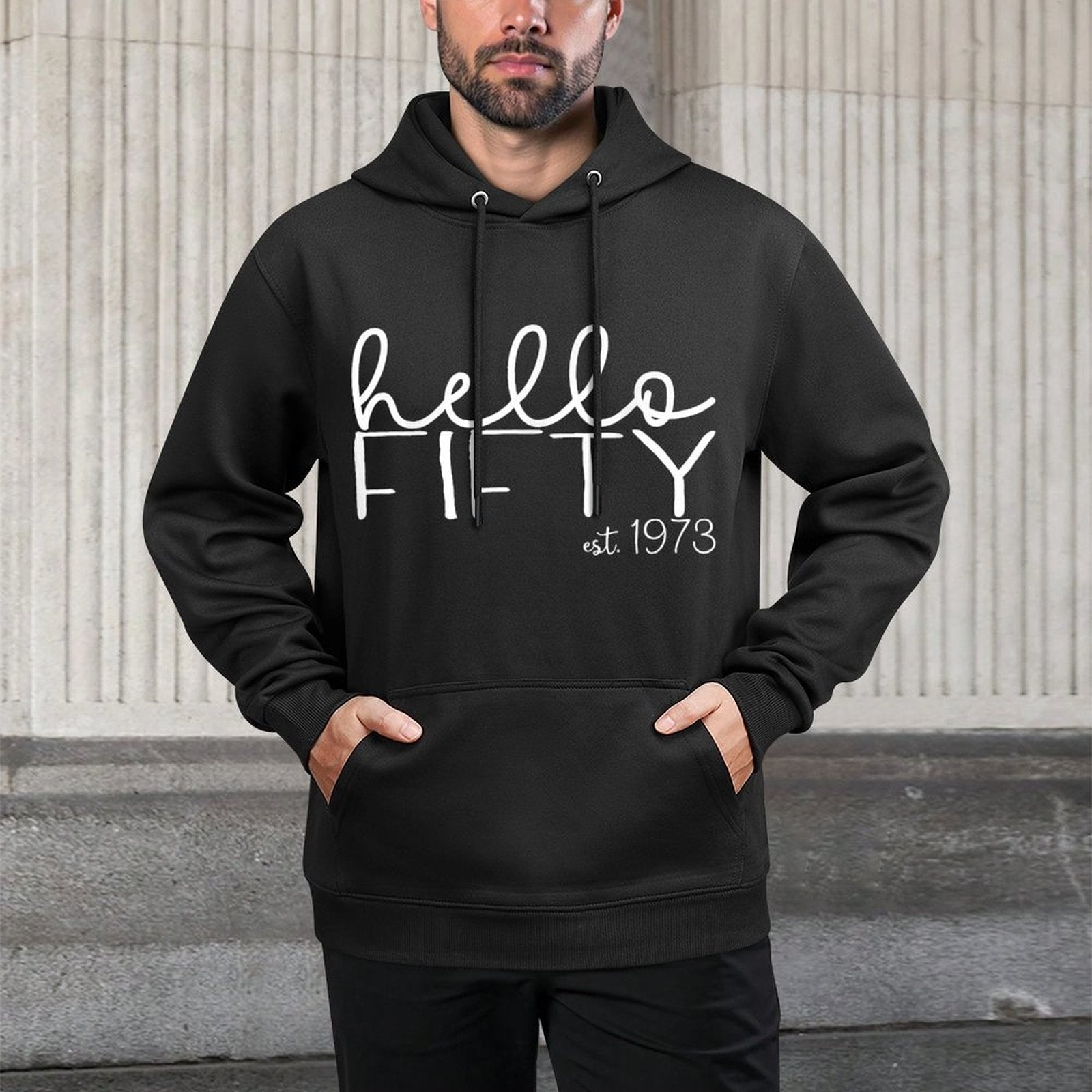 Hello Fifty Est. 1973, 50 Year Old Women 50th Birthday Machine Washable Hoodie