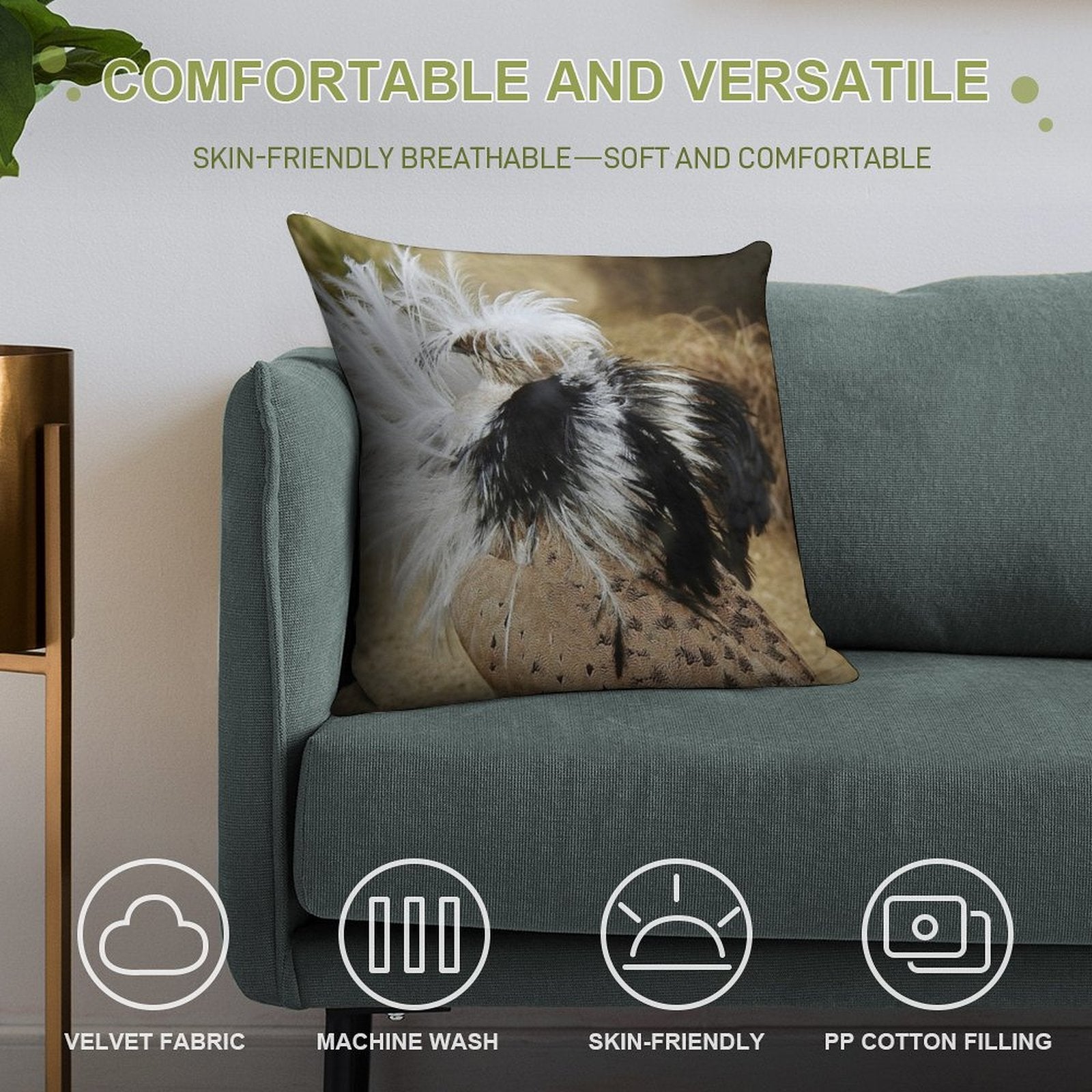 Courtship Dance of The Male Asian Houbara Bustard Soft Multiple Sizes Throw Pillow