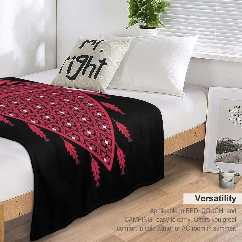 Palestinian Tatreez Cross Stitch Embroidery Art Design Arabic #7 Wrinkle-free Throw Blanket