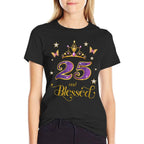 25 And Blessed 25 Years Old Birthday 25th Birthday  Trendy Pattern T-Shirt