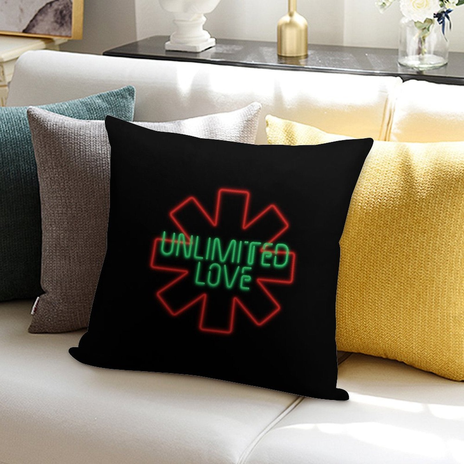 Unlimited Love (Red Hot Chili Peppers) Soft Reinforced Edging Throw Pillow