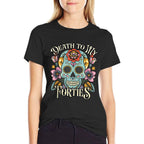 Death To My Forties RIP 40s Floral Skull 50th Birthday  Summer-ready Fabric T-Shirt