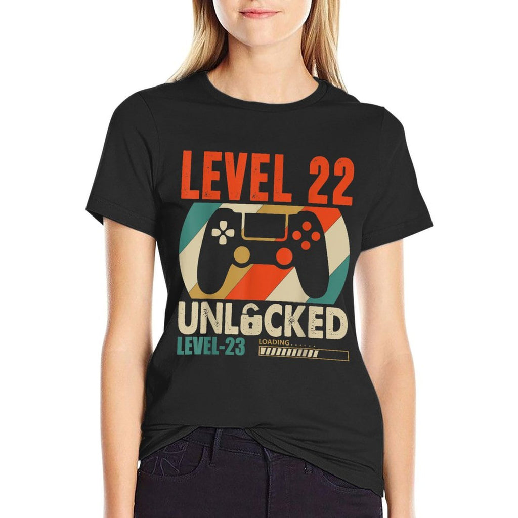 Vintage Gamer 22nd Birthday Level 22 Unlocked Birthday  Durable T-Shirt