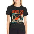Vintage Gamer 22nd Birthday Level 22 Unlocked Birthday  Durable T-Shirt