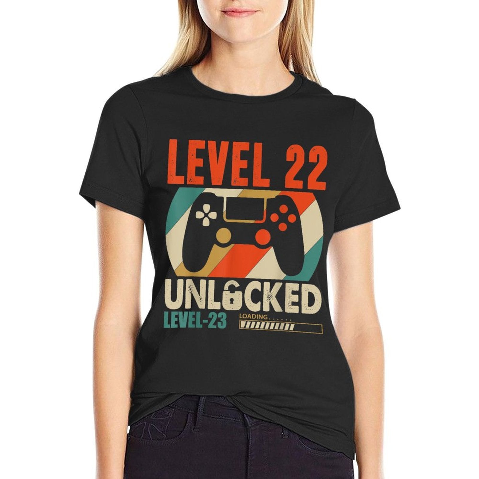 Vintage Gamer 22nd Birthday Level 22 Unlocked Birthday  Durable T-Shirt