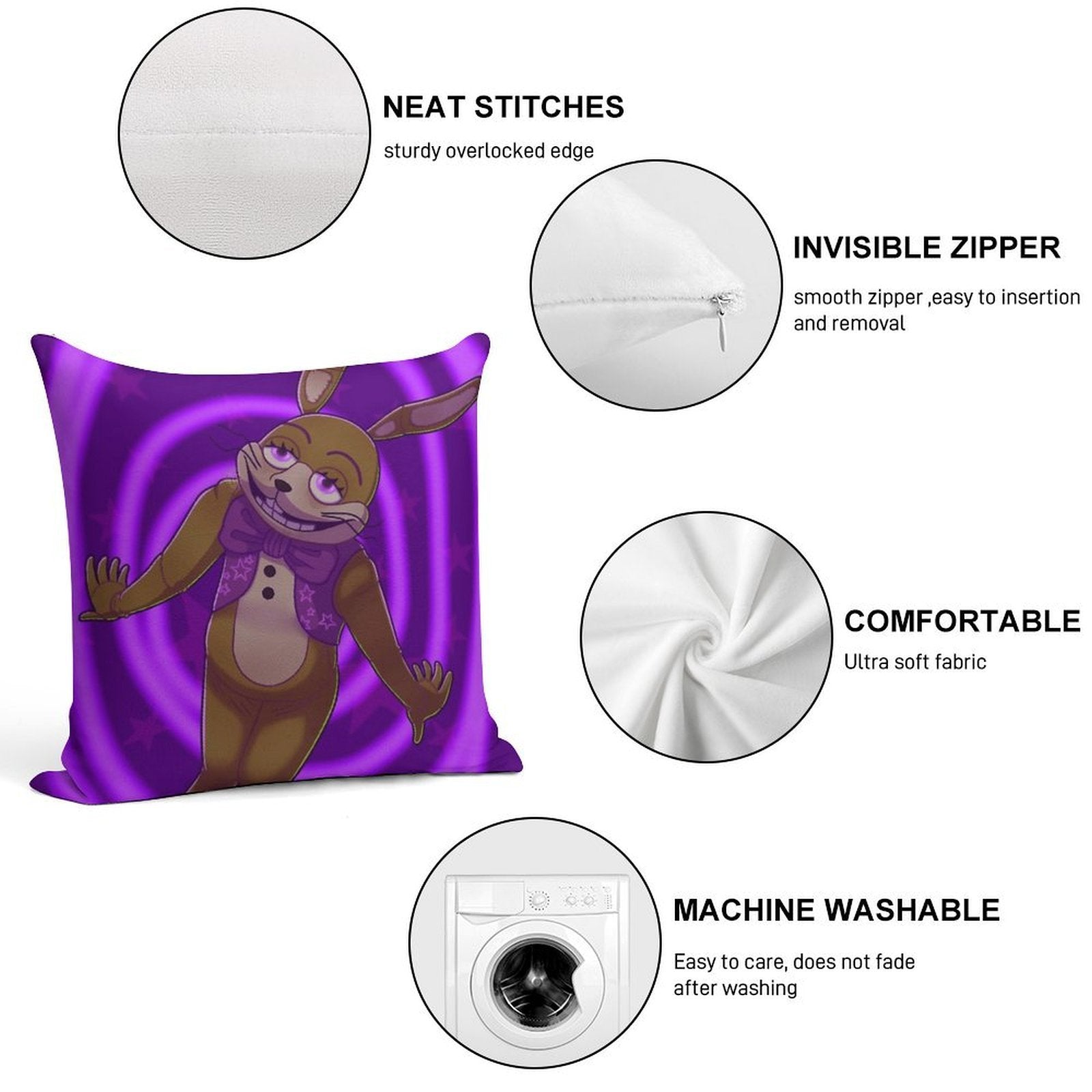 Glitchtrap from FNAF Help Wanted Soft Multiple Sizes Throw Pillow