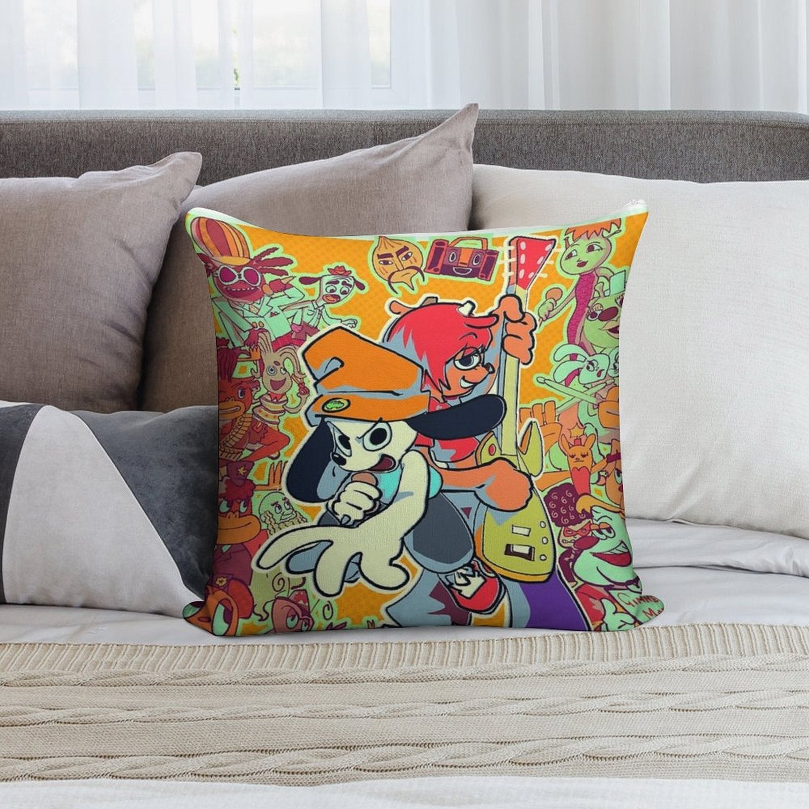 PARAPPA And Lammy Soft Multiple Sizes Throw Pillow