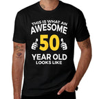50th Birthday Gift Aged 50 Years Old T  Breathable T-Shirt