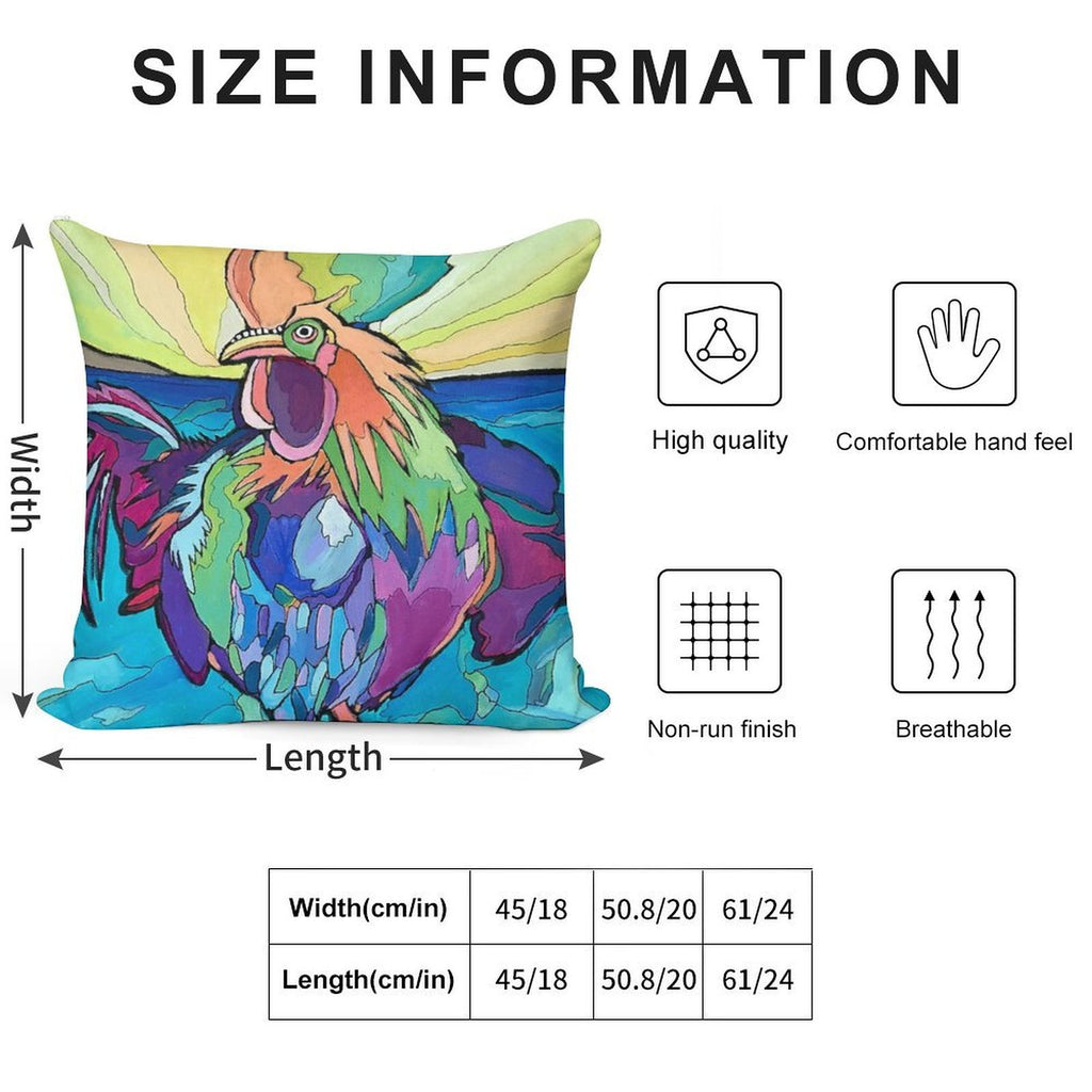 Beach Rooster Soft High-Density Material Throw Pillow