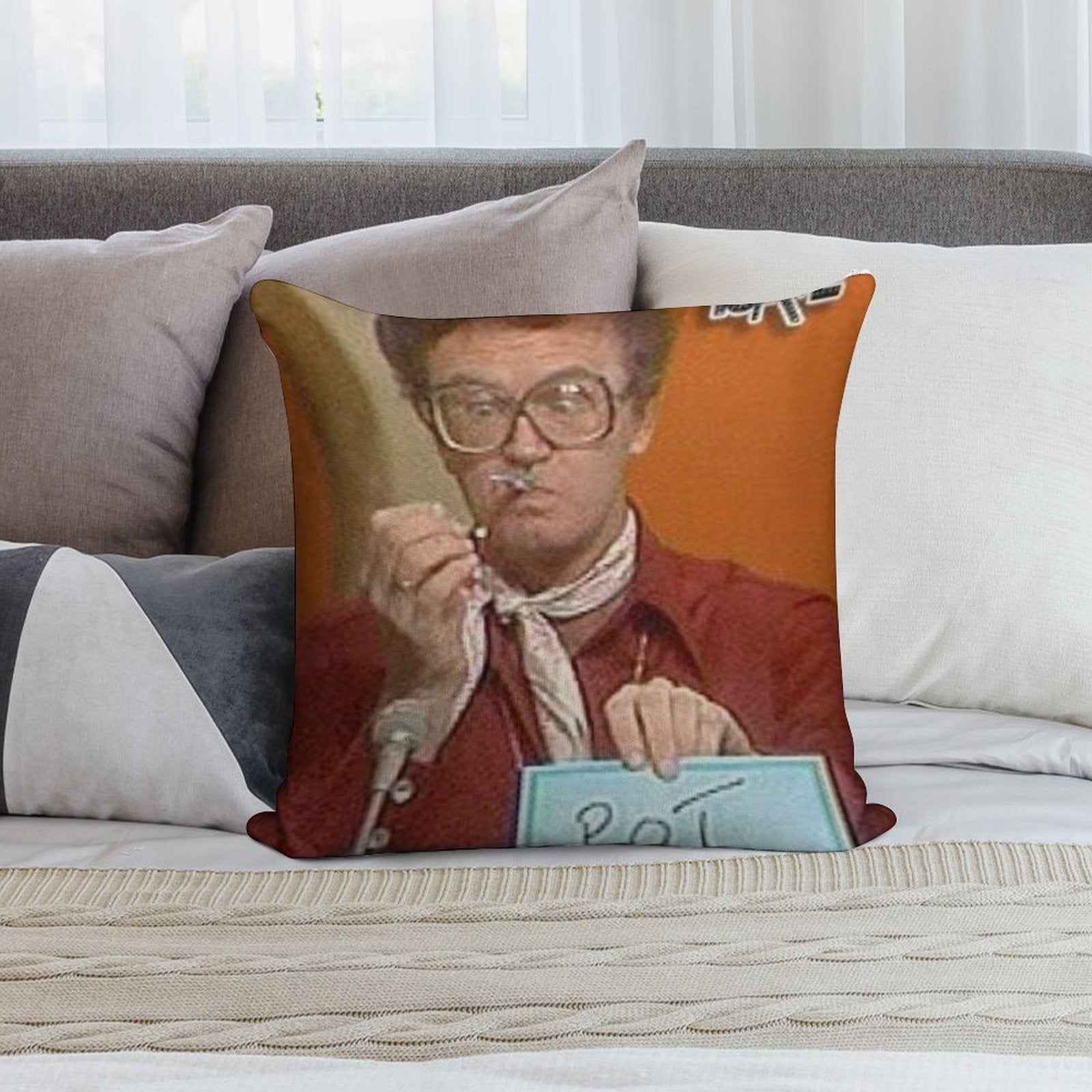 Charles Nelson Reilly Pot Soft Luxury Feel Throw Pillow