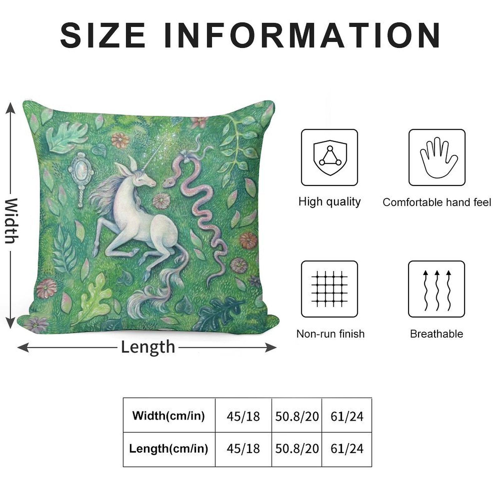 Unicorn Magic Soft Short Plush Fabric Throw Pillow