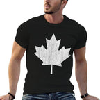 Canadian Maple Leaf - Distressed Weathered Look, Canada Flag  Tagless Design T-Shirt