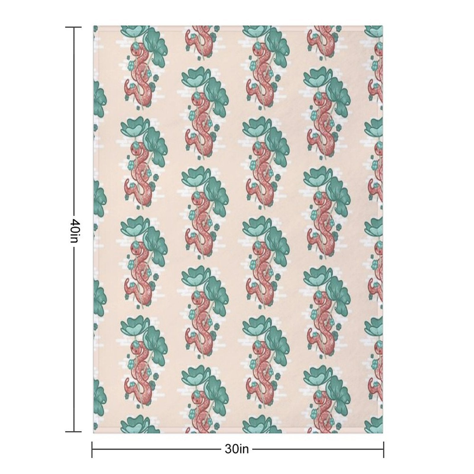 Red Snake Surrounded by The Clover Leaf Comfort Throw Blanket