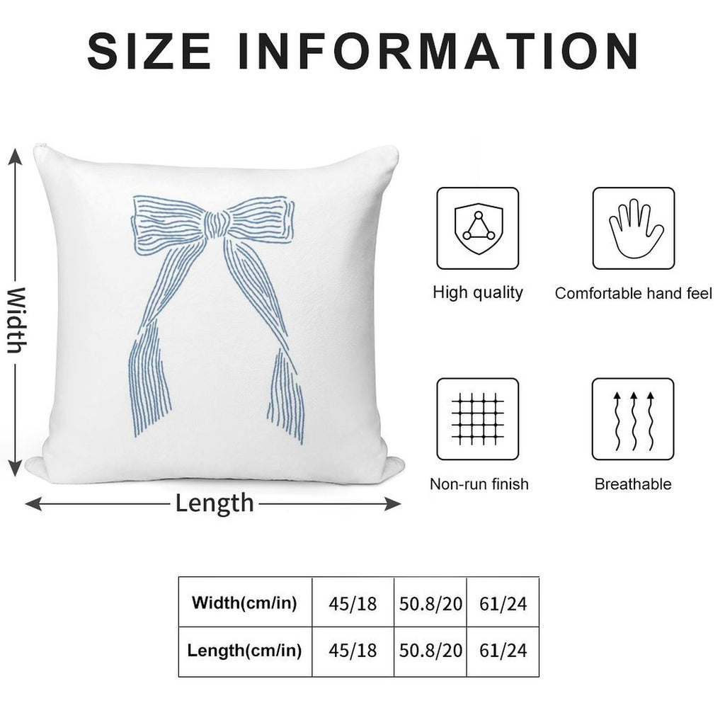 Coastal Granddaughter Vintage Hair Bow Blue Soft Easy Maintenance Throw Pillow