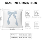 Coastal Granddaughter Vintage Hair Bow Blue Soft Easy Maintenance Throw Pillow