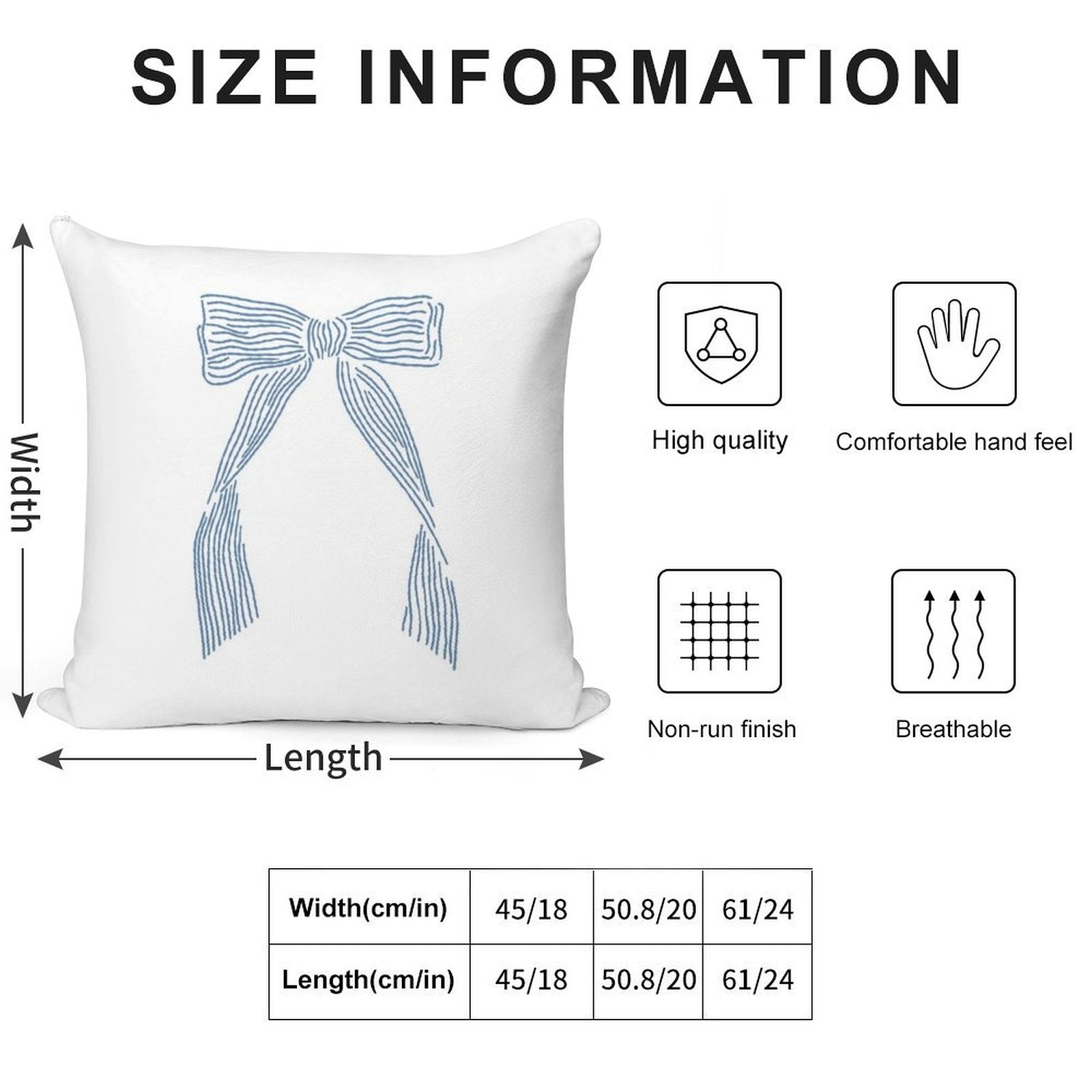 Coastal Granddaughter Vintage Hair Bow Blue Soft Easy Maintenance Throw Pillow