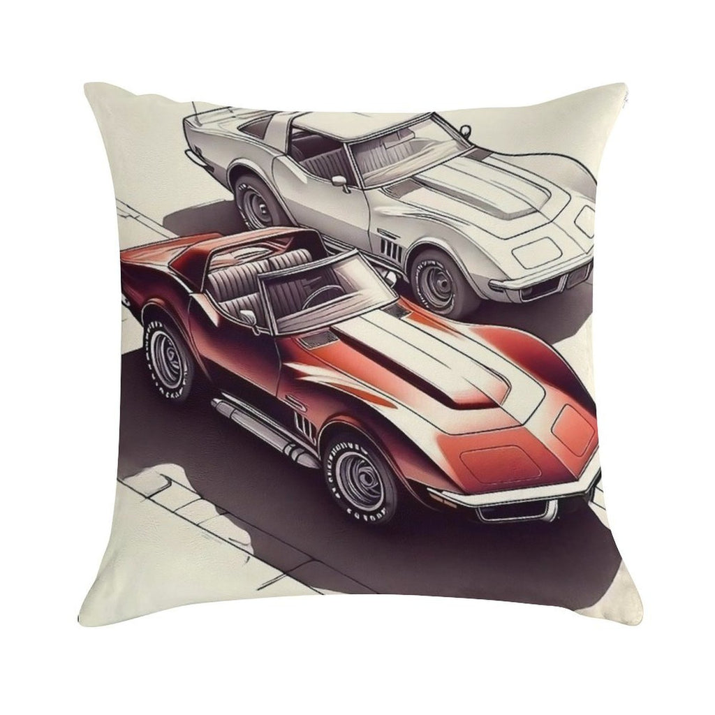 Classic Cruisers A Tale of Two Corvettes Soft Warmth Comfort Throw Pillow