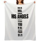 Psalm 91  Bible Verse  Christian Cross  For He Will Command His Angels To Guard You In All Your Ways Easy Care Throw Blanket