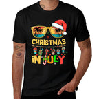 Santa Claus Sunglasses Beach Christmas In July Men Women Kid  Easy-care T-Shirt